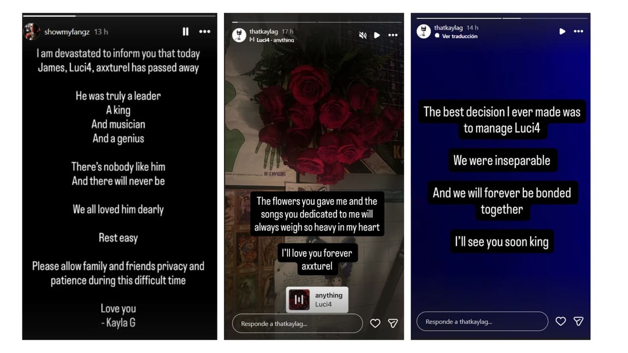 Así se reportó la muerte de Luci4. Su representante lo despidió con varios mensajes en Instagram.