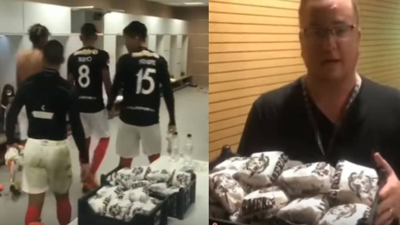 Staff del Corinthians le regala hamburguesas a la plantilla del Deportivo Lara de Venezuela