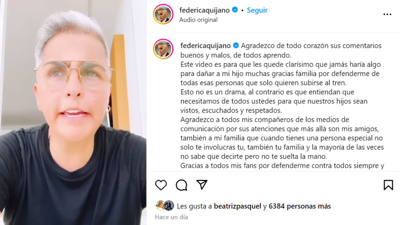Federica Quijano se defendió de las críticas que ha recibido en días recientes.