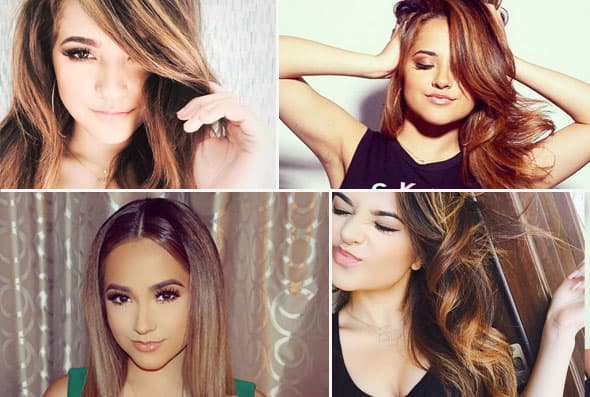 El resultado en Becky G es muy efectivo, ella lo transforma en lacio, rubio, con mechas, rizado y siempre se le ve hermoso.