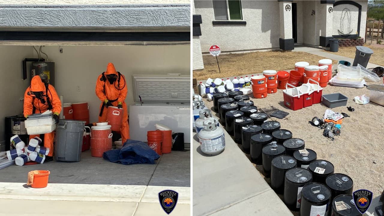 ¿Narcolaboratorio en Arizona? Desmantelan instalación de presunta fabricación de metanfetaminas en Buckeye