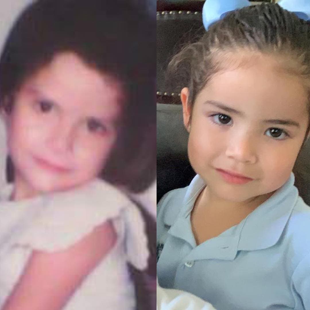 En su primer día de clases, Ana Patricia se puso nostálgica de ver como su niña crecía ‘a la velocidad de la luz’ y recordó sus primeros años de estudiante con esta fotografía en donde se comparó con la pequeña.