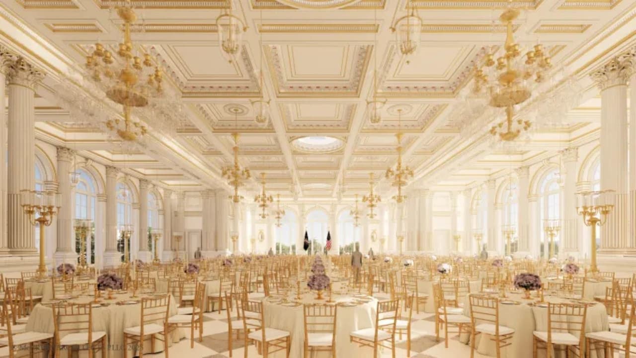 Render de la Casa Blanca de cómo quedará el salón de baile.