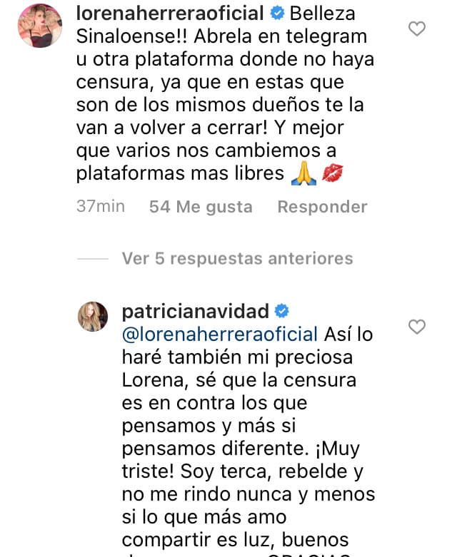 Su colega Lorena Herrera, quien también ha expresado polémicas declaraciones en contra del covid-19, le mostró su apoyo.