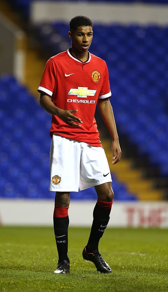 Un joven Marcus Rashford en 2015. Flaco pero talentoso.