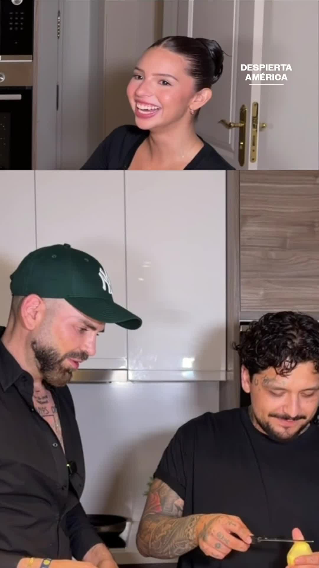 Ángela Aguilar preocupada por Nodal cortando papas con Jomari Goyso