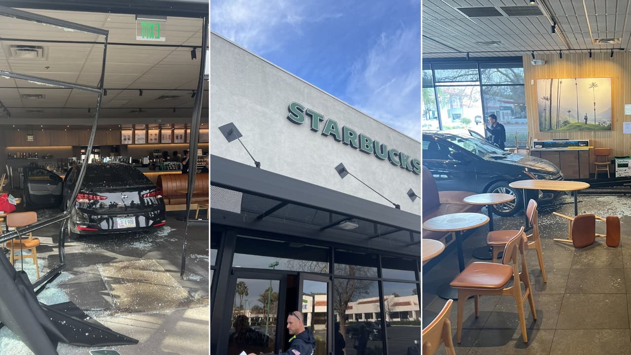 Un auto se estrelló contra un Starbucks en Scottsdale y deja dos personas heridas