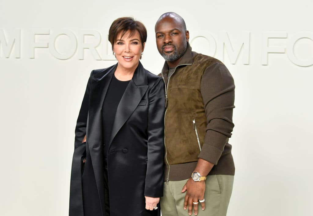 HOLLYWOOD, CALIFORNIA - FEBRUARY 07: (L-R) Kris Jenner and Corey Gamble attend the Tom Ford AW20 Show at Milk Studios on February 07, 2020 in Hollywood, California. (Photo by Amy Sussman/Getty Images)