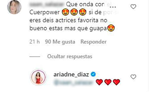 Además de reconocer el talento histriónico de Díaz, otra usuaria celebró su belleza: "Qué onda con el 'cuerpower'. Si de por si eres de mis actrices favoritas, no bueno, estás más que guapa".