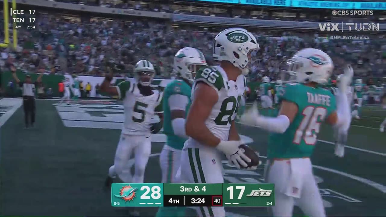 ¡Se acercan los Jets! Touchdown de Mason Taylor en la recta final