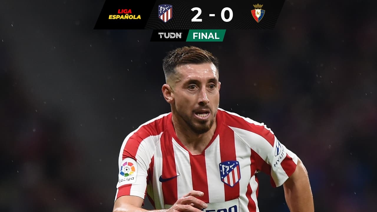 'El Atleti' venció al Osasuna y ya es cuarto general; Herrera jugó 23 minutos