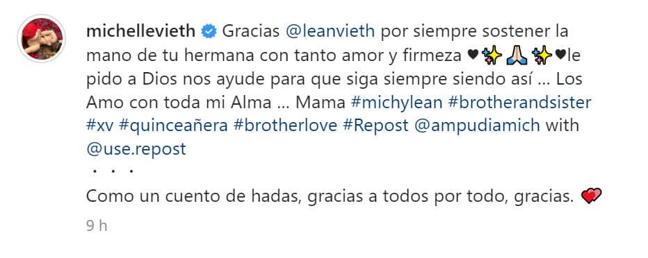 "
<b>Como un cuento de hadas</b>, gracias a todos por todo", escribió la hija de la actriz en su cuenta de Instagram, según un 'repost' de la orgullosa madre.
<br>