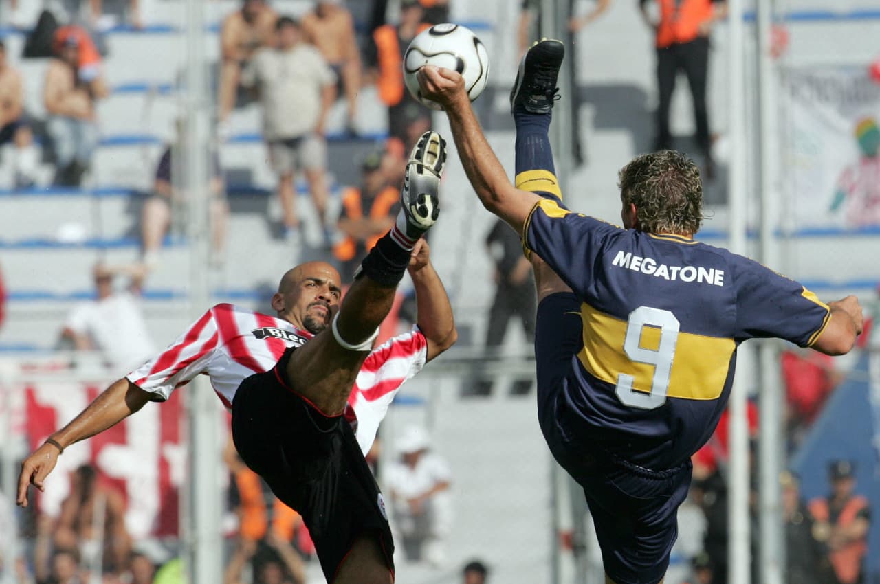 Verón y Palermo, dos leyendas de la liga argentina que jugarían el mundial del 2010.