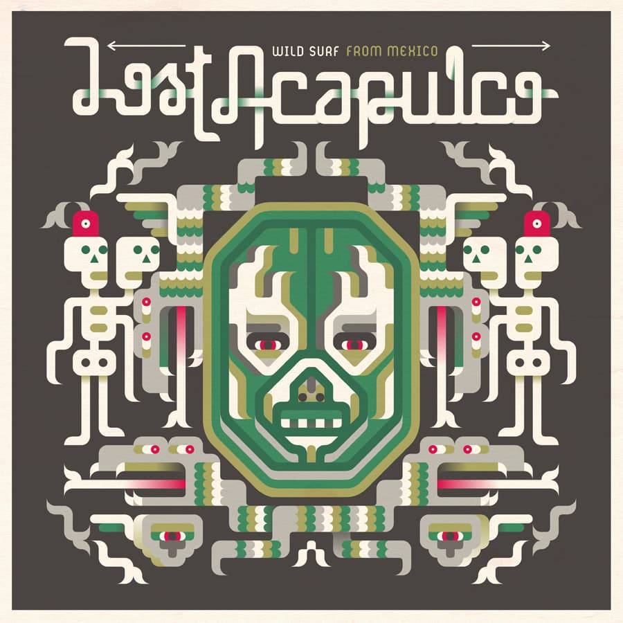 <b>Wild Surf From Mexico.</b> La portada de este disco de la banda de surf mexicana Lost Acapulco fue realizada para una versión en LP que el sello italiano Boss Hoss Records editó para la distribución del material durante una gira europea en 2013.