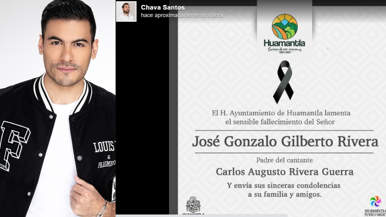 El gobierno de Huamantla, Tlaxcala, confirmó con esta esquela la muerte del padre de Carlos Rivera.