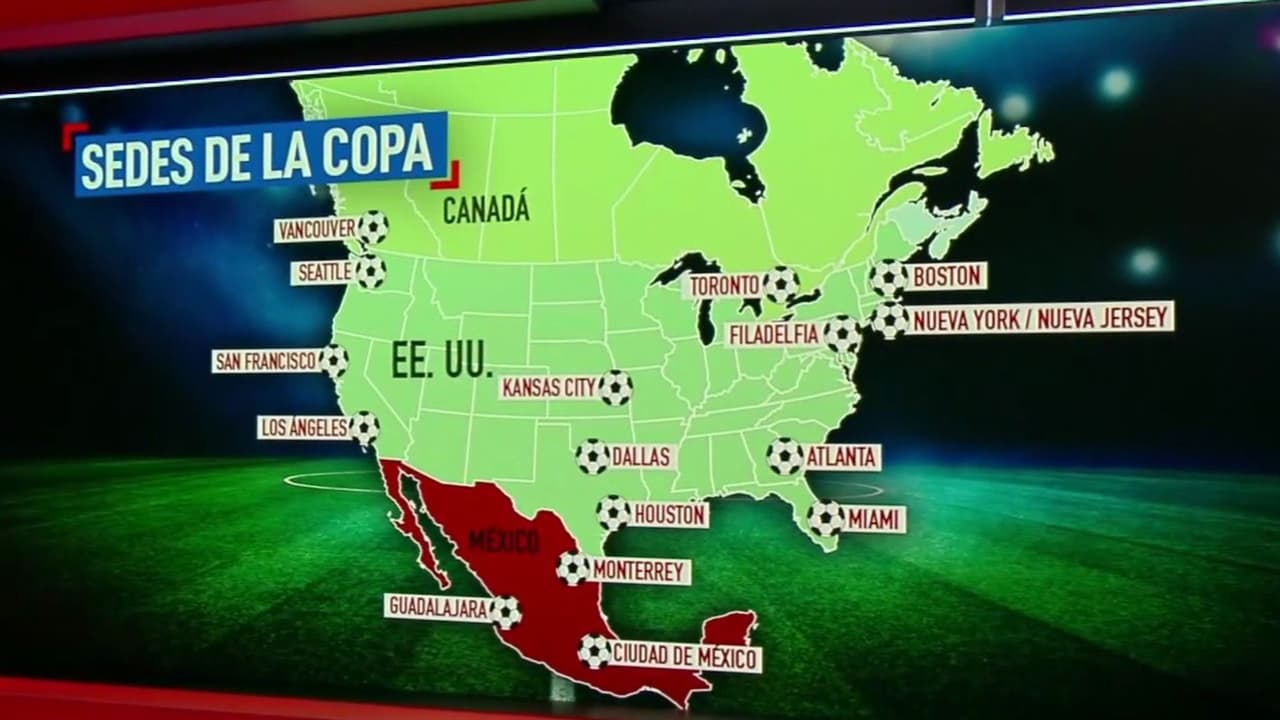 MAPA: ¿Cuáles serán las sedes de la Copa Mundial en EEUU, México y Canadá?