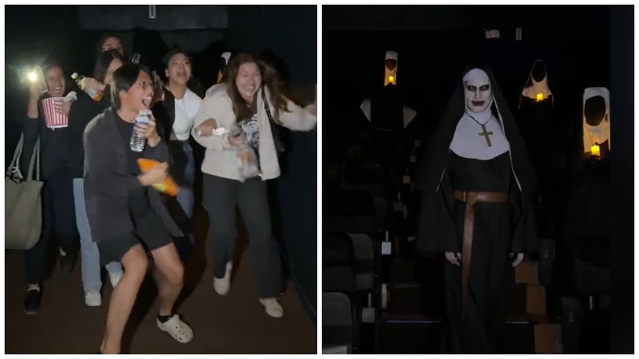 TikToker se disfraza de 'La Monja' y aterra a personas en el cine: broma se hace viral