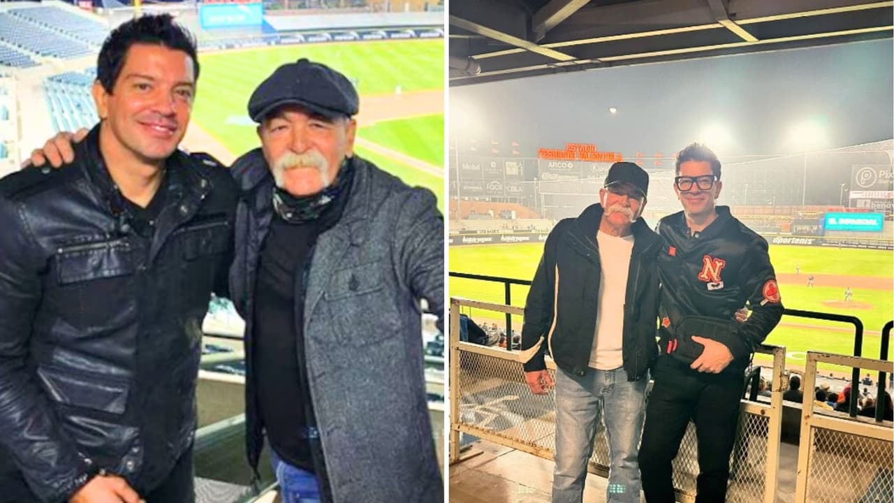 Yahir con su padre disfrutando del béisbol