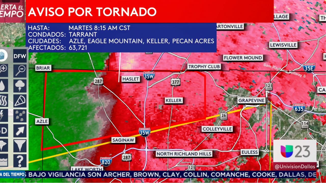 Despertamos con tres avisos por tornados para el norte de Texas, te decimos si llegarán a DFW