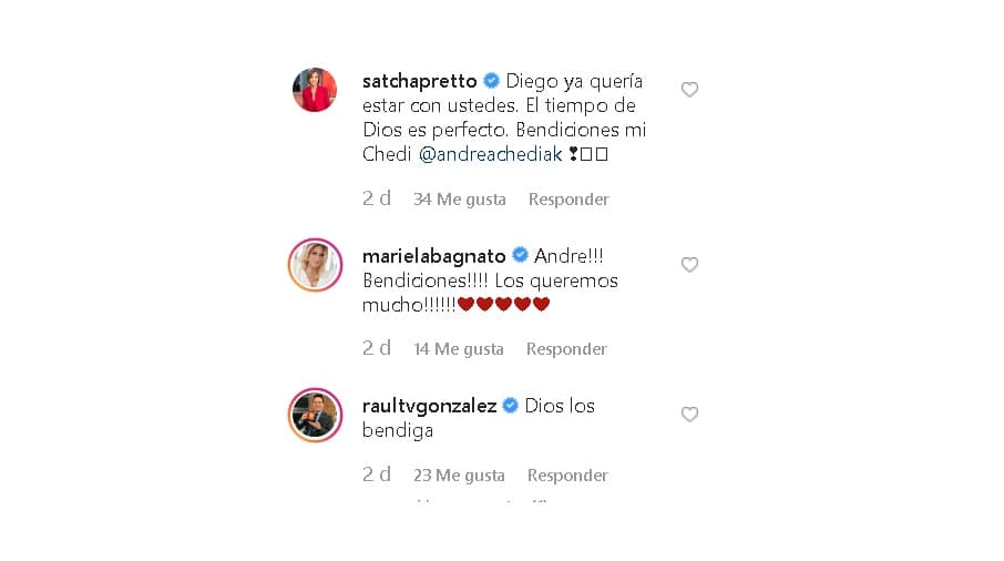 Satcha Pretto, quien también es madre, no tardó en desearle lo mejor para la nueva etapa.