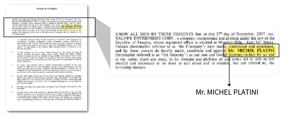 Michel Platini mantenia al mismo tiempo su sociedad panameña y su puesto en la UEFA.