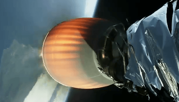 Motor de la segunda fase del cohete.