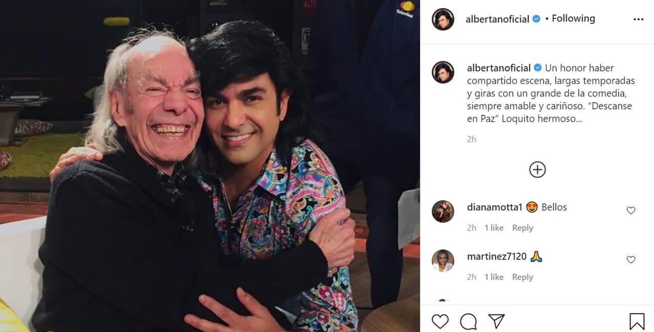 Ariel Miramontes 'Albertano' también compartió escena con él en 'El Tenorio cómico': "Un honor haber compartido escena, largas temporadas y giras con un grande de la comedia, siempre amable y cariñoso. Descanse en paz. Loquito hermoso...".