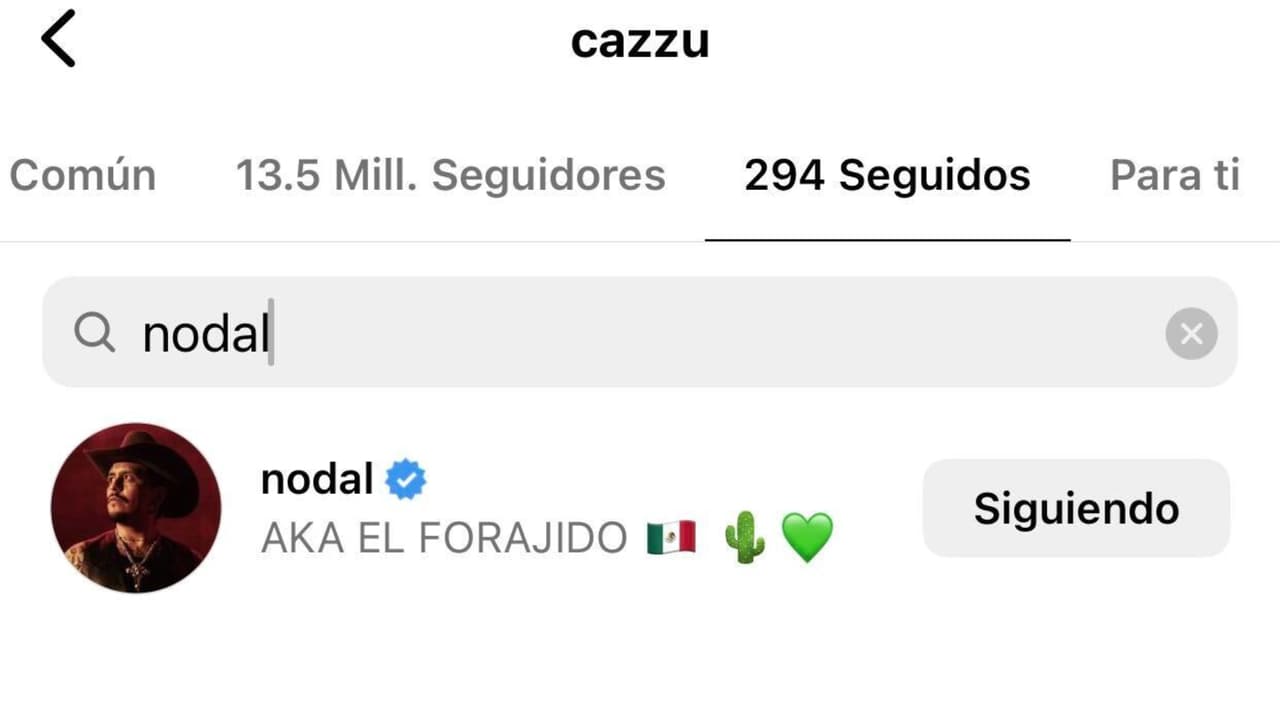 Se pudo constatar que Cazzu aún seguía a Nodal hasta la tarde de este domingo 2 de junio, tras dejar de hacer lo mismo con Ángela Aguilar.