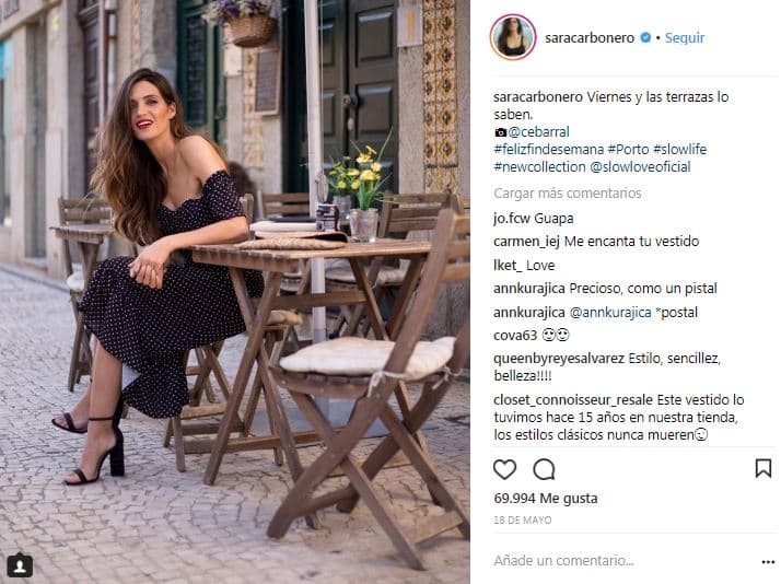 Sara Carbonero es otra de las celebridades que no tiene empacho en usar ropa de bajo costo. La vestimenta que presumió en su cuenta de Instagram está al alcance de cualquier bolsillo.
<br>