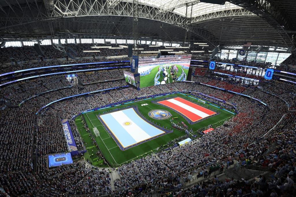 Vista panorámica del estadio en la ciudad Dallas, Texas.