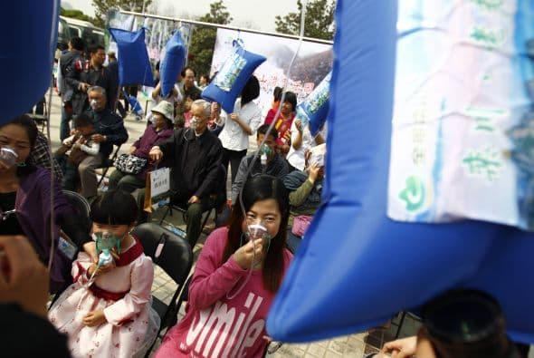 Una mujer embarazada dijo que sintió que su bebé se movió hacia su derecha cuando respiró el aire puro.
