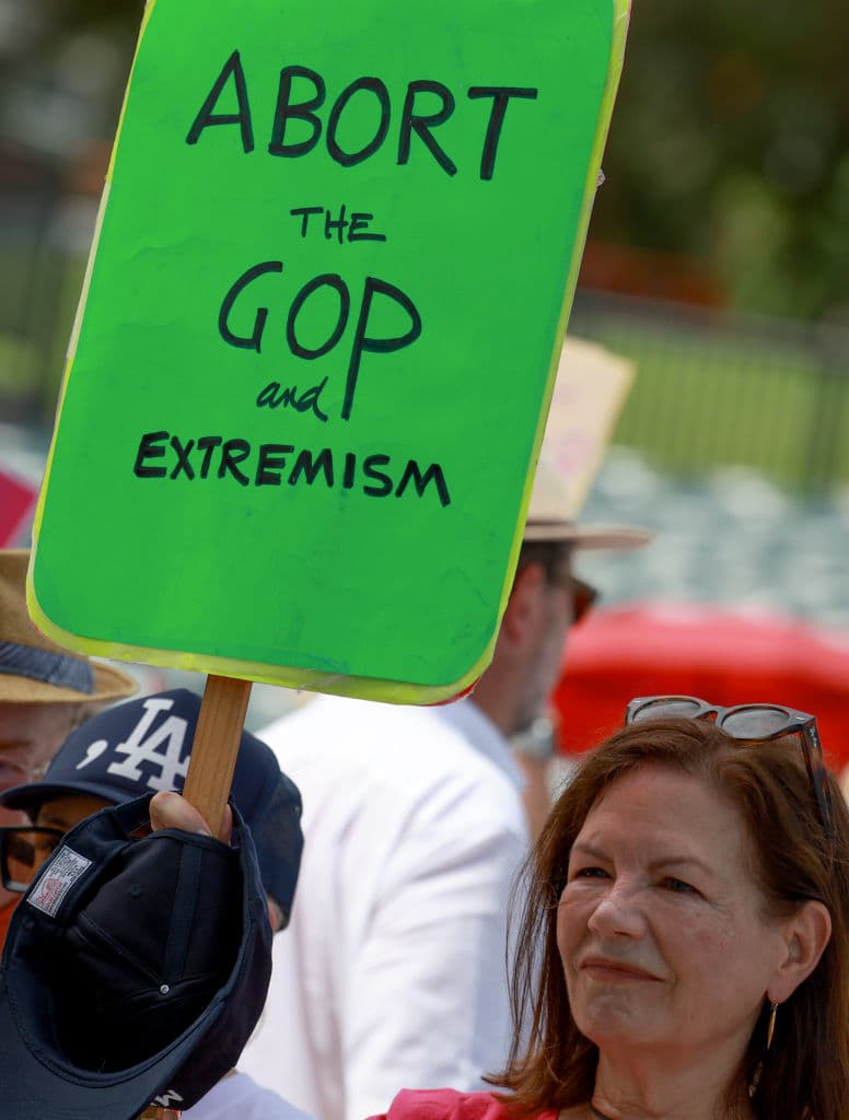 El 
<b><a href="https://www.univision.com/local/miami-wltv/desantis-aumenta-su-fortuna-50-en-un-ano-el-impacto-de-su-libro-best-seller" target="_blank">gobernador de Florida, Ron DeSantis,</a></b> llegó a prohibir el aborto a partir de las 6 semanas de concepción. Para quienes participaron en la manifestación pro derechos reproductivos en Miami, este tipo de imposiciones surge del "extremismo" del Partido Republicano.