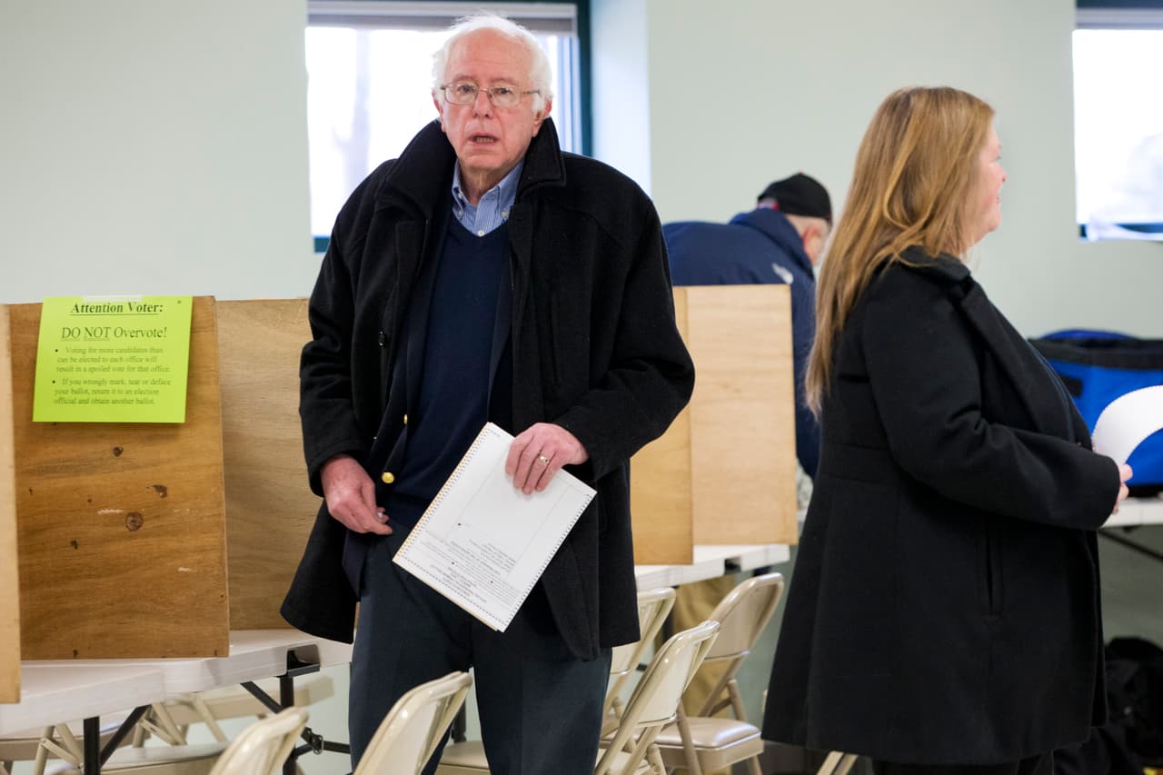 Sanders: "Después de pensarlo mucho... voté por mí como presidente"
