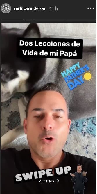 Carlos Calderón apareció en las redes sociales junto a su 'perija' Mía y en Facebook compartió anécdotas que vivió con su papá.