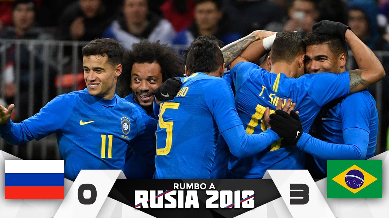 Aun sin Neymar, Brasil muestra su poderío y golea a Rusia como visitante 

