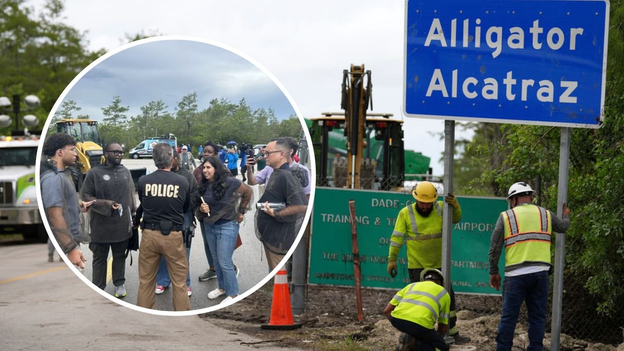 Legisladores son bloqueados al intentar inspeccionar el centro de detención de inmigrantes en los Everglades