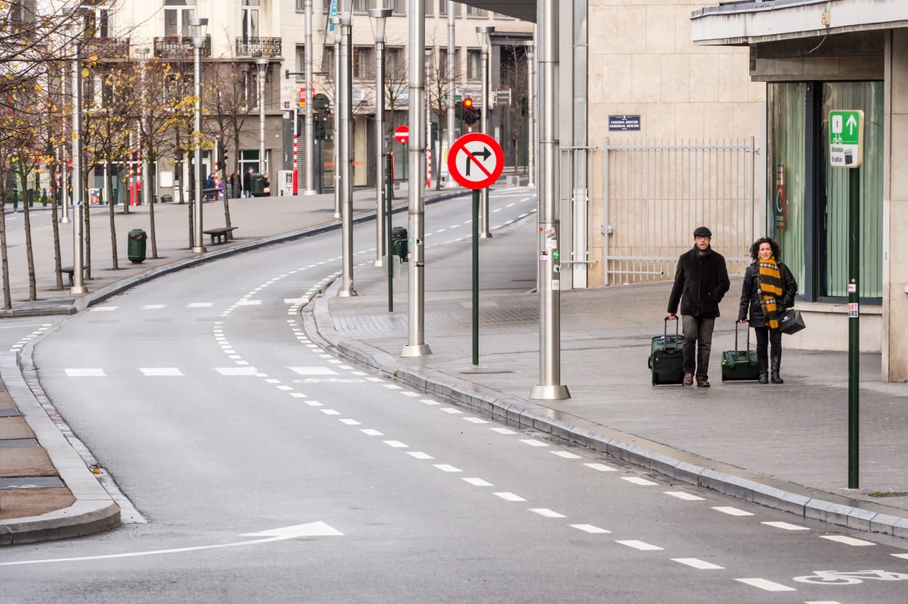 Calles prácticamente desiertas.