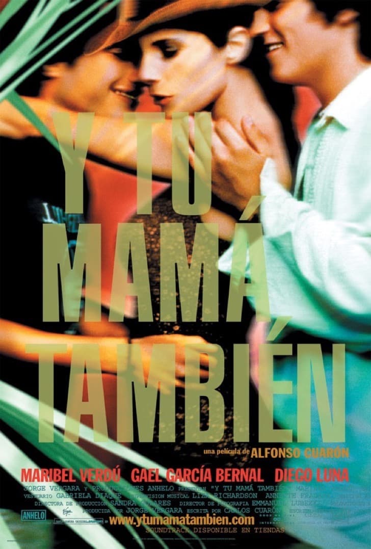 <b>Y Tu Mamá También</b>
<br>(2001), México
<br>
<b>Director: </b>Alfonso Cuarón
<br>
<b>Reparto: </b>Gael García Bernal, Diego Luna, Maribel Verdú
<br>Esta road movie es uno de los títulos más famosos del cine latinoamericano. El talento del director Alfonso Cuarón para contar historias sale a relucir en este sincero retrato de una amistad entre dos jóvenes y una mujer que se cruza en su camino. Fue nominada a un Oscar.