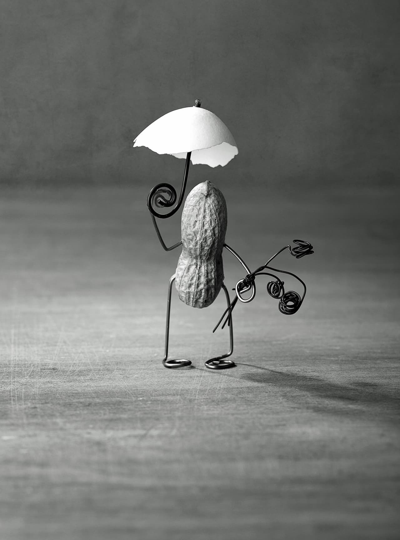 Nailia encontró diferentes elementos para acompañar a sus creaciones. Por ejemplo, esta cáscara de huevo.