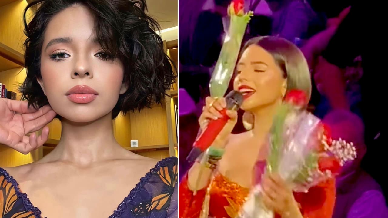 “Quiero mis flores”: Ángela Aguilar se resiste cuando una mujer intenta quitarle los ramos que le regalaron