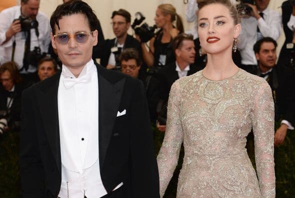 Johnny Depp y Amber Heard durante la gala del MET en 2014.