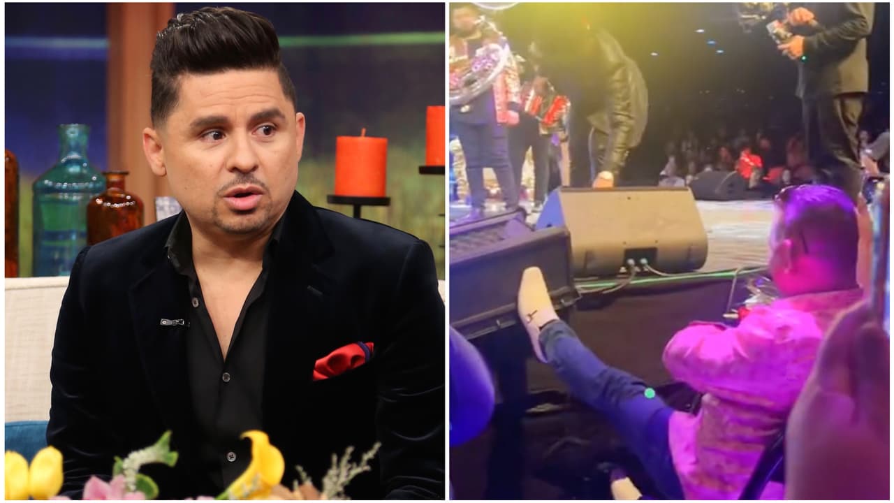 Larry Hernández explota en pleno concierto y destruye parte del escenario a escasos pasos de sus fans