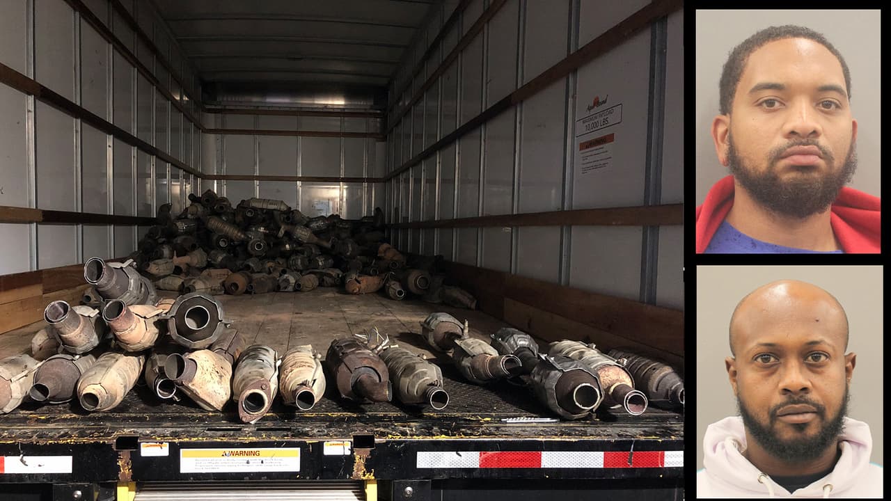 Descubren tráiler con más de 100 convertidores catalíticos robados en Houston, hay dos detenidos
