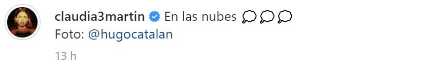 "En las nubes", escribió la actriz en la publicación que hizo para dar a conocer que se fue de viaje con su novio. 
<br>