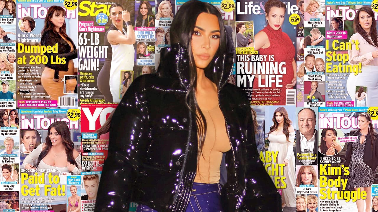 "Me rompieron": Kim Kardashian exhibe portadas y memes que la traumatizaron en su primer embarazo
