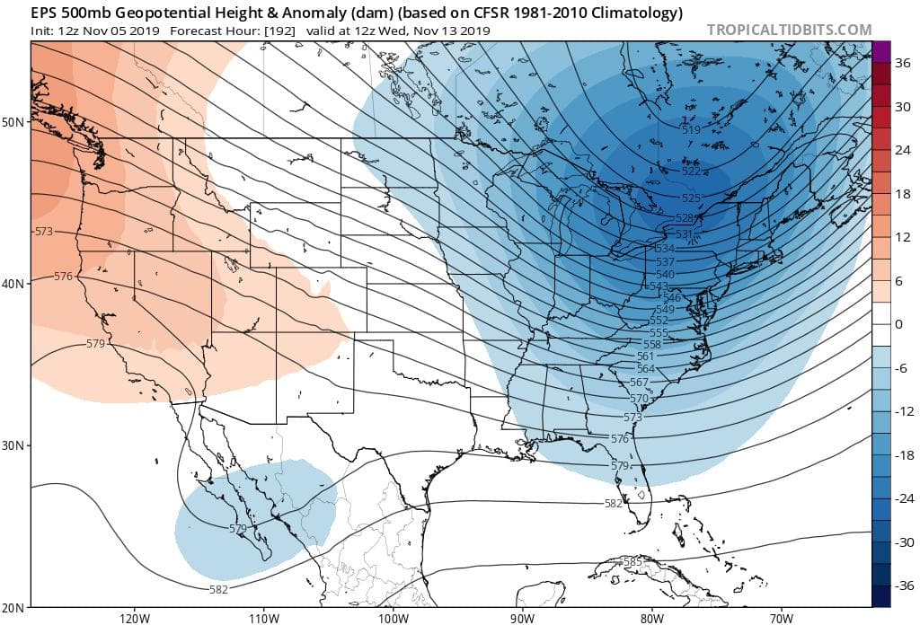 “La zona azul en el mapa indica la llegada de aire frío desde el fin de semana al este del país y este puede llegar a Florida”, advirtió Serrano.