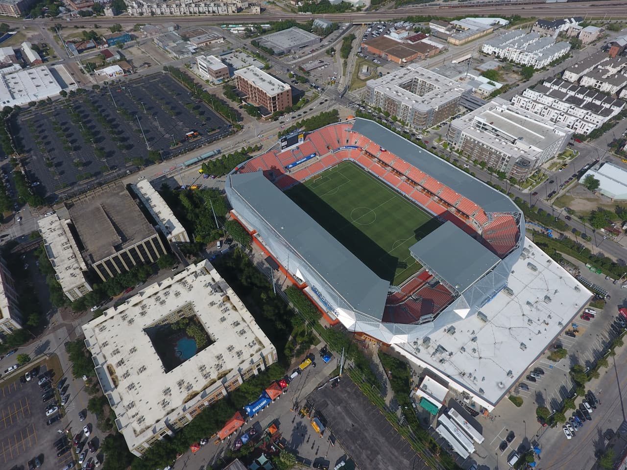 Otra mirada al BBVA Compass Stadium. Cerca de allí se encuentra el estadio de Beisbol, casa de los Astros.