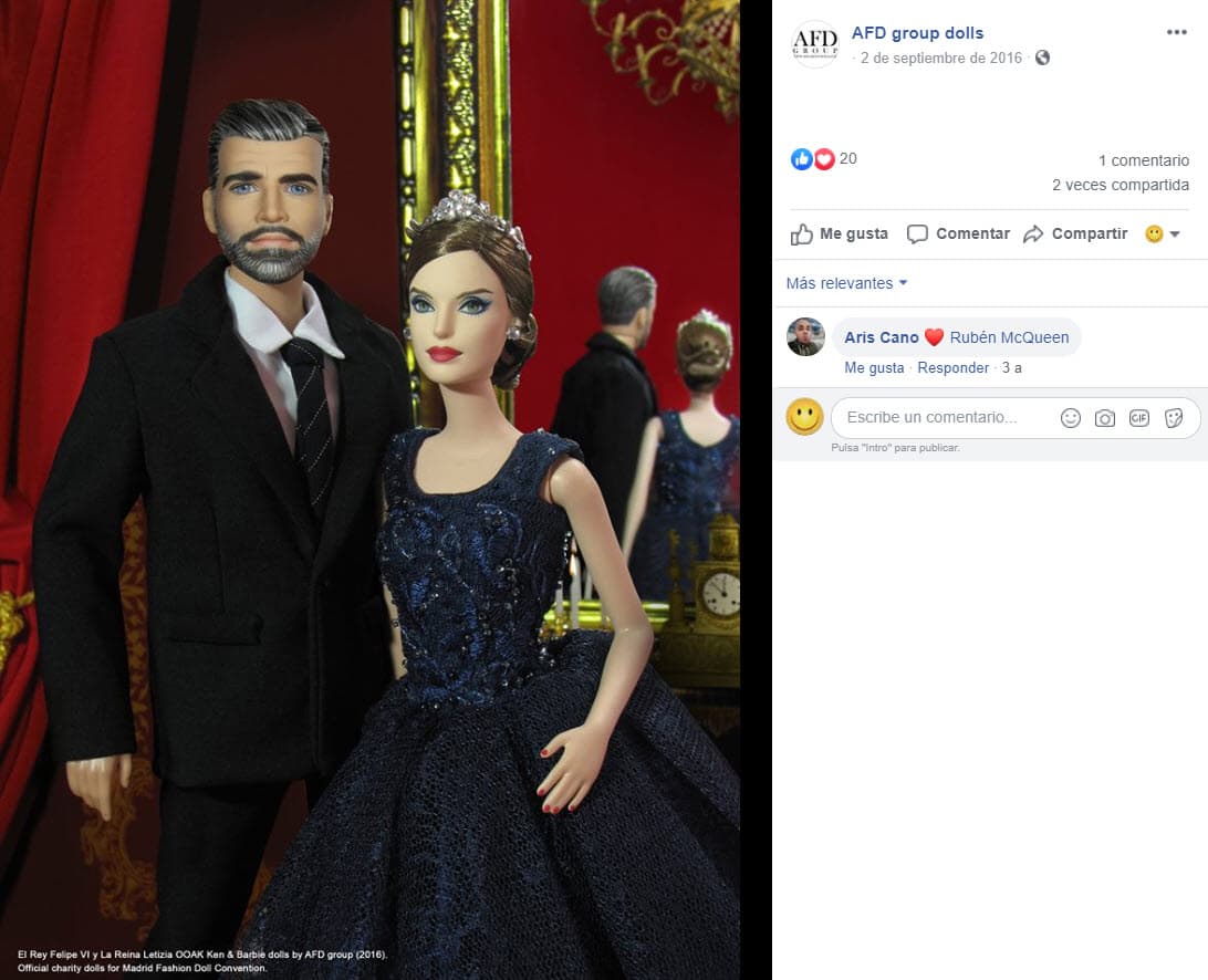 En 2015 la reina consorte Letizia también fue inmortalizada con una muñeca y dos años después, el rey Felipe VI tuvo el suyo, ambas también fueron diseñadas por la misma compañía rusa.
<br>