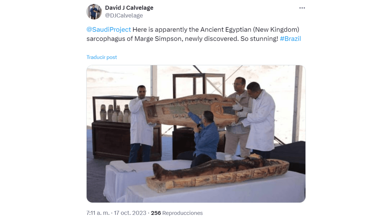 Así es el sarcófago con una imagen parecida a Marge Simpson