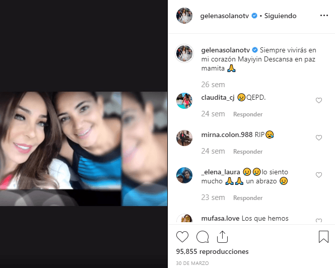La presentadora dominicana anunció la noticia en Instagram, a finales de marzo de 2019, con un emotivo video hecho con fotos de su prima Marilyn Pujols, donde recibió diversas muestras de cariño, las cuales, agradeció en ese momento.